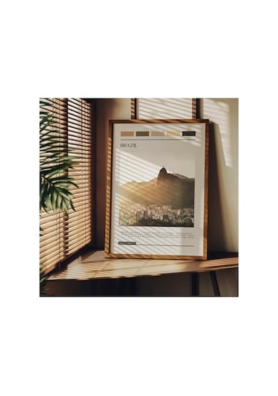 Travel Art Çerçevesiz Poster, Modern Dekoratif Çerçevesiz Poster, Tablo, Brazil, 50 X 70