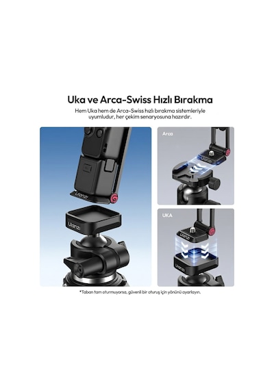 Ulanzi Ma66 Manyetik Quick Release Tripod Pocket 3 Ve 4 İçin - C110a Siyah