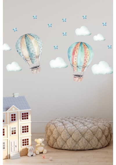 Uçan Hava Balonları Duvar Sticker Seti