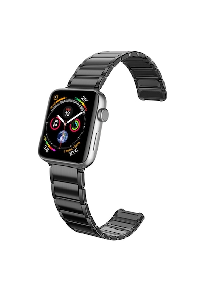 Watch Ultra 49mm Uyumlu Magnetik Metal Kordon Raptic Classic Serisi Siyah