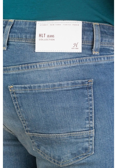 HLT Jeans Erkek Açık Mavi Taşlamalı Slim Fit Denim Jeans Kot Pantolon