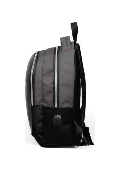 Coral High Kids Koyu Gri Siyah Üç Bölmeli USB Şarjlı Kulaklık Çıkışlı Okul Sırt Çantası 24307