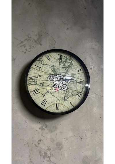 Metal Duvar Saati 60 Cm Model 6 Siyah