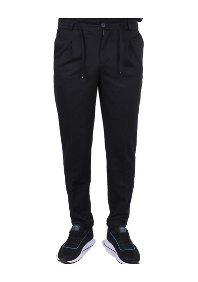Dagoster Dmg23-611275 Siyah Normal Bel Double Paça Flota Cepli Erkek Pantolon Siyah