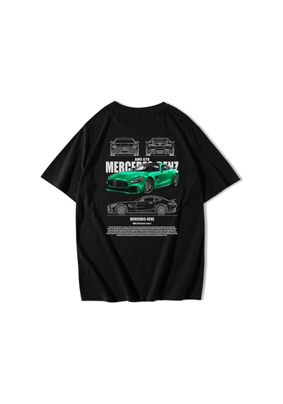 Brz Collection Unisex Oversize Mercedes Amg Gtr T-shirt Siyah