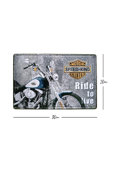 Cajuart Ride To Live Motosiklet 20X30 Cm Metal Plaka Metal Tablo