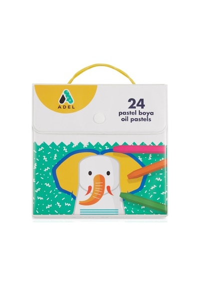 Adel Plastik Çantalı Pastel Boya 24 Renk Çok Renkli