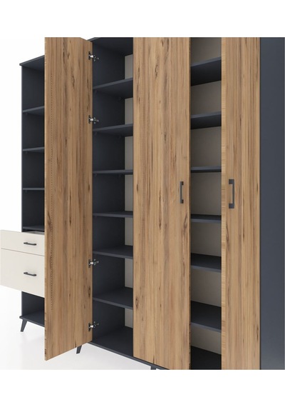 Hyperion Dolap 16 Raflı 2 Çekmeceli 3 Kapaklı 220x44x243 Antrasit-çam/aytaşı Atlas Çam/aytası Hyperion Dolap 16 Raflı 2 Çekmeceli 3 Kapaklı 220x44x243 Antrasit-çam/aytaşı Atlas Çam/aytası