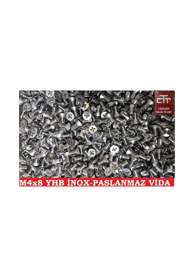 M4X8 Yhb Inox Havşa Vida 24-50-100 Adet Seçenekli 24 Adet