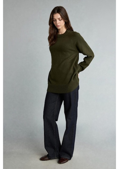 Defacto Bisiklet Yaka Relax Fit Triko Tunik H6186ax26wnkh340 Haki-kh340