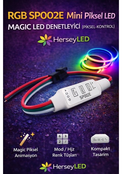 Rgb Sp002e Mini Piksel Led Magic Led Denetleyici Pıksel-kontrol