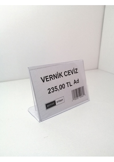 50 Adet Pvc Şeffaf Etiketlik 5x7 Cm Ayaklı İsimlik Pvc Etiketlik