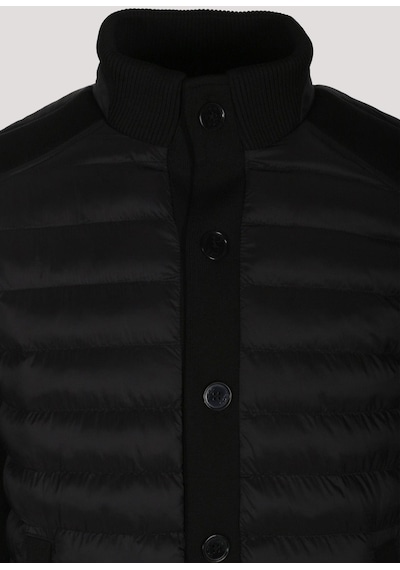 Erkek Zırh Örme Siyah Hırka Düğmeli Dik Yaka Slim Fit İnce Astarlı Mevsimlik Cardigan Ncs Jeans 4518-siyah Siyah
