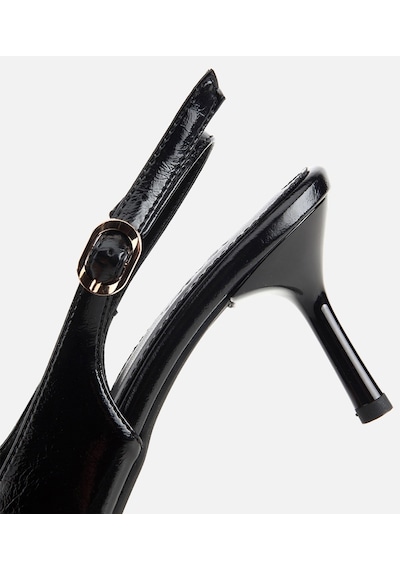 Hotiç Kadın Siyah Rugan Arkası Açık İnce Topuklu Stiletto