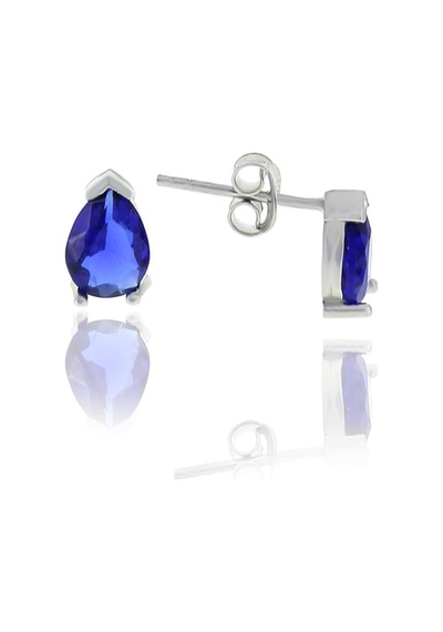 Gümüş Rose Safir Taşlı Damla Küpe N11.48217