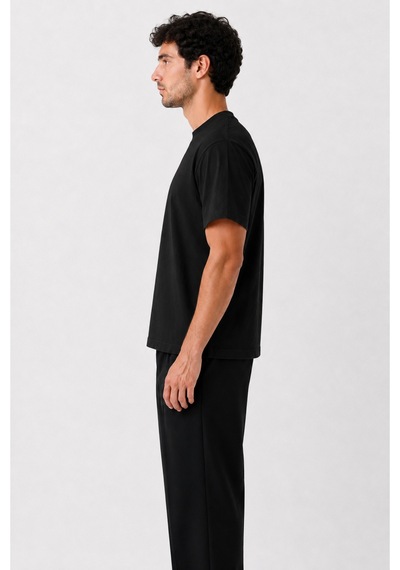 Masion Rae Erkek Premium Siyah Oversize Tişört Nefes Alan Yumuşak Dokulu Terletmeyen Rahat Kalıp Basic