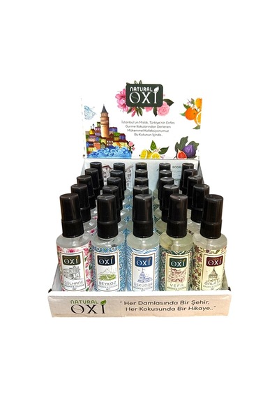 Oxi Natural Premium Kolonya 50ml. - İstanbul Kokuları Koleksiyonu 25 Li Stand