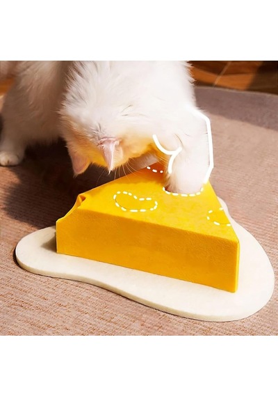 Cat Butler Eğitici Kedi Oyuncağı Peynir Dilimi Tasarımlı Etkileşimli Zeka Oyuncağı