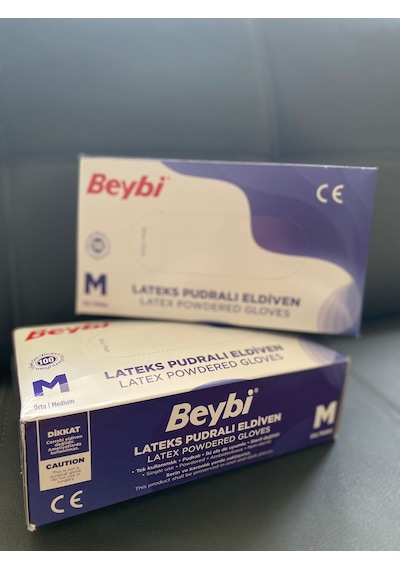 Beybi Pudralı Lateks Muayene Eldiveni 100'lü x 5 Kutu