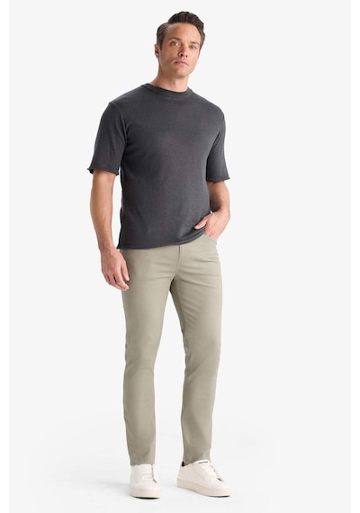 Defacto Slim Fit Dar Kesim Dar Paça Pantolon B2089ax25aukh465 Haki