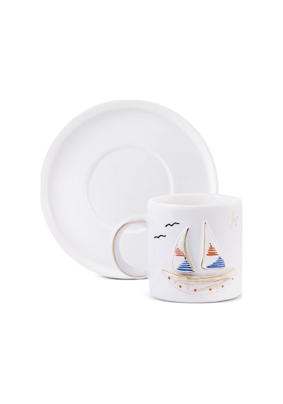 Yelkenli 2 Parça Tek Kişilik Kahve Fincan Takımı 90 Ml Diğer