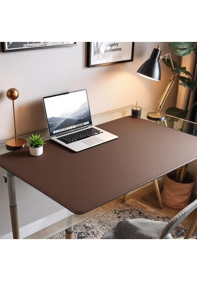 Mouse Pad Kahverengi Masa Matı 140x140cm Suni Deri Desk Mat 140 Cm 140 Cm