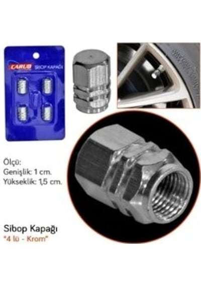 Sibop Kapağı 4 Lü Alüminyum Gri Renk Araba Motosiklet