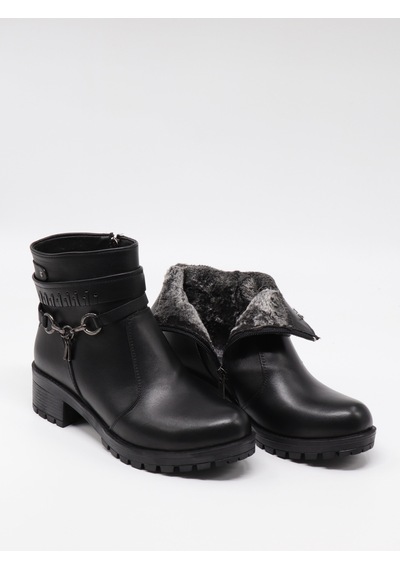 Nesilshoes Nesil Shoes Marr 829 Hakiki Deri İçi Kürklü Kadın Bot Siyah
