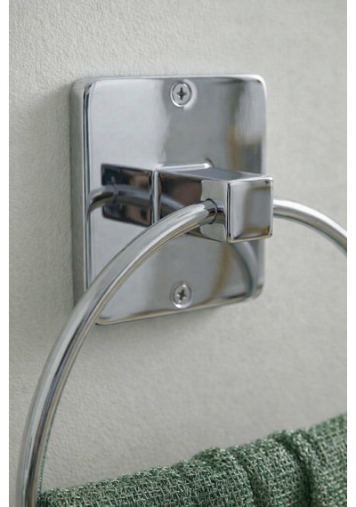 Yapışkanlı Krom Halka Havluluk Duvar Tipi Delme Gerektirmez Banyo Havlu Askılığı S-102 Ktk Krom