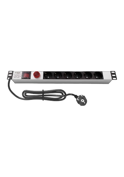 Amp Connect 19" 1u 6'lı Schuko Anahtarlı Volt/amper Gösterheli Kabinet Grup Prizi Pdu