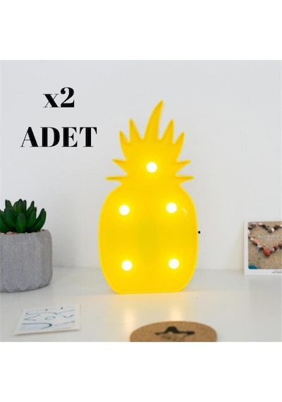 Plentiful Ananas Şeklinde Ledli Dekoratif Eğlenceli Çocuk Gece Lambası Sarı