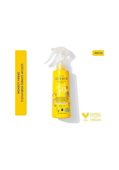 Cosmed Çocuk Güneş Koruyucu Sprey Losyon Spf50+ / Kıds Spf50+ 200 Ml