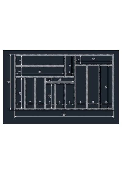 80x45 Cm Masif Ahşap Kaşıklık Çekmece İçi Yemek Takımı Ve Servis Gereçleri Düzenleyici Organizer