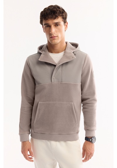 Avva Erkek Gri Kapüşonlu Soft Touch Polar Regular Fit Sweatshirt A52y1268