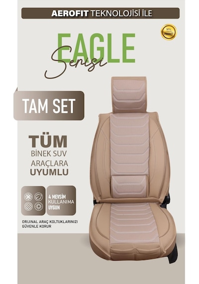 Hyundai İ20 Deri Oto Koltuk Kılıfı Ön Arka Takım Bej Antalya Model Scr