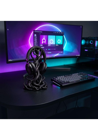 Happy3dworld Gotik Dokunaç Kulaklık Standı, 3d Baskı Sanatsal Masaüstü Dekor