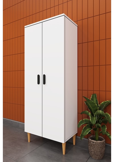 Modern 2 Kapaklı Çok Amaçlı Mutfak Banyo Dolabı %100 Mdf Erzak Kiler Dolabı Fd02 Beyaz