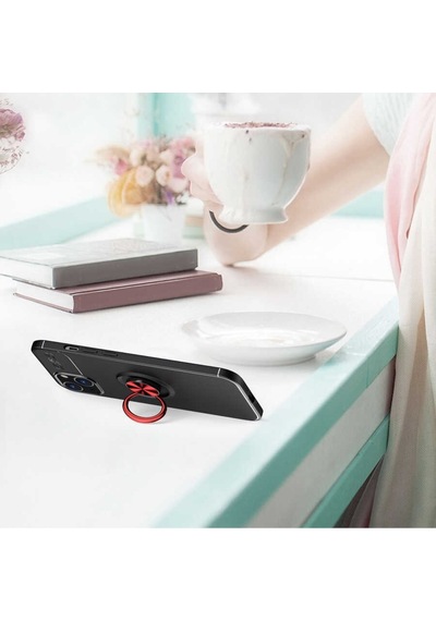 Apple Uyumlu iPhone 14 Kılıf Yüzüklü Magnetli Ravel Case Kapak