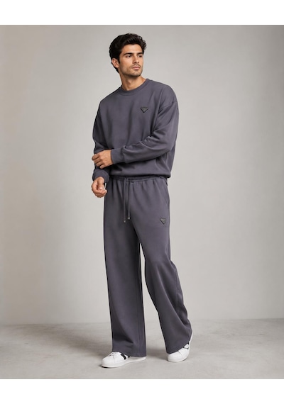 Stormwear Erkek Oversize Bisiklet Yaka Sweatshirt Bol Paça Eşofman Takımı - Yumuşak Doku Wide Leg İkili Takım Füme Stormwear Erkek Oversize Bisiklet Yaka Sweatshirt Bol Paça Eşofman Takımı - Yumuşak Doku Wide Leg İkili Takım Füme