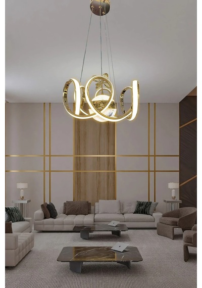 Melisa Modern Sarkıt Led Avize Powerled Lümen Gücü Yüksek - 3 Renk Kumandasız - Gold Gold
