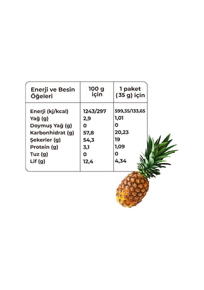 Evereat Dondurularak Kurutulmuş Freeze Dried Teneke Kutu Çıtır Ananas 35 Gr Diğer