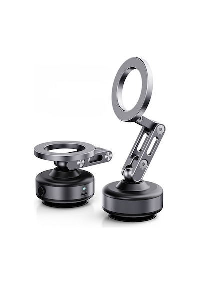 Wearfitpro W93 Alüminyum Manyetik Telefon Tutucu Type-c Şarjlı 360 Döner 3 Eksenli Katlanabilir Telefon Tutucu Gri