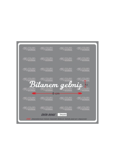 Bitanem Gelmiş Güneşlik Ayna Yazısı Araba-motosiklet Cam Etiket Sticker