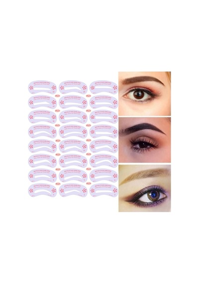 Malinka Kaş Şablonu Şekillendirici 24'lü + Eyeliner Makyaj Seti 10'lu