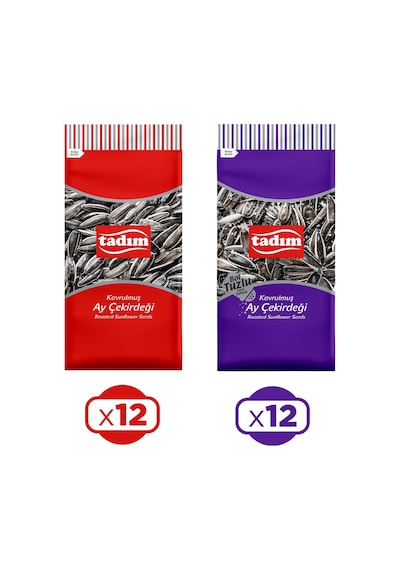 Tadım Ayçekirdeği 180 Gr Kavrulmuş Siyah Ve Bol Tuzlu 24 Lu Karma Paket