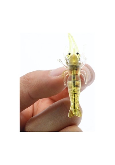 10 Adet - 4 Cm Jig Kancalı Silikon Yumuşak Sahte Karides