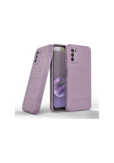 Samsung Uyumlu Galaxy A03s Kılıf Optimum Silikon Mor/