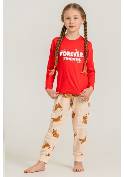 Rolypoly Kız Çocuk Forever Friends Kırmızı Uzun Kol Pijama Takım Rp3907-c-v1 Rp3907-c-v1