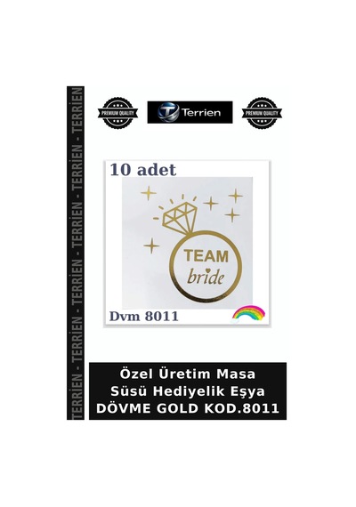 Özel Üretim Masa Süsü Hediyelik Eşya Dövme Gold Kod.8011