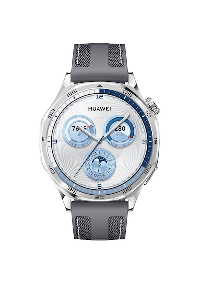 Sneezy Huawei Watch Gt5 Pro 46mm İle Uyumlu Metal Tokalı Dikiş Detaylı Şık Dokuma Silikon Kordon